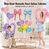 Globos de Amazon estilo ins de 46 pulgadas, huecos, con forma de corazón grande, con lazo y rayas, para fiestas de cumpleaños, bodas y declaraciones de amor