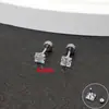 Aço Titânio Moda Simples Brincos de Tarraxa com Zircônia Quadrados Redondos Aço Inoxidável Brincos Brincos com Rosca de Diamante Branco Brincos Femininos Atacado