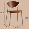 Silla de Comedor de Madera Maciza de Segunda Mano, Silla Pájaro de Lujo Ligero, Silla para Mesa de Comedor de Cafetería de Ocio, Silla con Respaldo de Hierro Forjado de Diseñador
