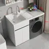 Gabinete de lavandería para balcón con fregadero integrado y tabla de lavar, gabinete para lavadora de carga frontal, combinación de gabinetes de baño, venta al por mayor de fábrica