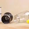 Molinillo de pimienta de acero inoxidable manual botella de vidrio para moler pimienta molida fresca botella sazonadora partículas de sal marina triturada hogar