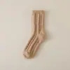 Meias de outono e inverno macias cerosas imitação de vison meias de cano torcido moda forradas com fleece grossas quentes cor sólida meias quentes de lua