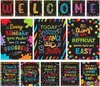 Conjunto de Pôsteres Motivacionais com Tema Espacial para Decoração de Sala de Aula para Melhorar a Atmosfera de Aprendizagem, Gráfico de Transmissão de Conhecimento Laminado Fosco