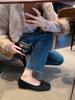 Zapatos Casuales Nuevos Estilo Celebridad de Internet para Otoño e Invierno para Mujer con Lazo, Zapatos Cómodos de Suela Blanda Tipo Abuela, Zapatos de Tacón Grueso de Gama Alta Individuales para Mujer