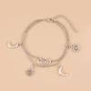 Deseo AliExpress Tobillera Explosiones Sol Amor Luna Creciente Playa Cadena de Metal Plateado Tobillera Femenina Europa y América