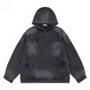 Sudadera con capucha de mezclilla retro de estilo americano para hombre, nuevo estilo primavera y otoño, lavada y desgastada, con un toque de alta gama, chaqueta de trabajo