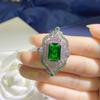 Anillo de Apertura Esmeralda Imitación Accesorios Banquete Real Eduardiano Joyería de Color Elegante Nuevo en Vivo
