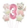 Nuevo Globo de Película de Aluminio de Pastel Mágico de Oso Set Número 32 pulgadas Garra de Oso Fiesta de Cumpleaños Infantil Accesorios para Fotos
