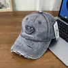 Boné de Baseball Patchwork Colorido Degradê Lavado com Letras Novo Estilo para Mulheres, Boné Versátil Simples com Letras para Atividades ao Ar Livre