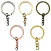 Chaveiro Multicor de 4 Seções com Corrente de Cauda Acessórios para Joias Artesanais DIY Anel de Metal Conector Decorativo Galvanizado Pingente