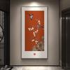 Pintura decorativa de entrada de puerta feliz, nueva edición vertical china, significado de buenas flores y pájaros, pintura colgante, pasillo, murales de sentido alto.