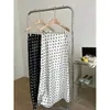 Falda de Satén Estilo Francés para Mujer, Falda de Lunares Súper Elegante para Primavera y Verano, Falda de Cintura Alta Adelgazante de Longitud Media