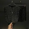 Conjunto de Colete com Gola Redonda Estampa de Leopardo para Verão Masculino Jovem Moda Tendência Casual Esportivo Calça Bermuda de Cinco Pontos Lindo Conjunto de Duas Peças