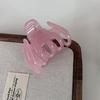 Pinza para el pelo de verano fresca y femenina de color rosa gelatinoso, elegante y dulce, con forma de tiburón, para mujer, accesorio para el pelo con media horquilla.