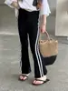 Pantalones de Campana Ajustados con Cinta de Verano Nuevos Estilo Coreano para Niñas Princess Yuyu, Pantalones Largos Ligeramente Acampanados con Estampado de Leopardo para Niños