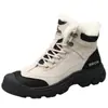 Botas de Trabalho Ram Maillard com Solado Grosso para Mulheres no Outono e Inverno Botas Antiderrapantes Resistentes ao Desgaste Botas Quentes Forradas com Lã do Nordeste para Neve