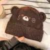 Bonito gorro de orejeras de dibujos animados, cálido y a prueba de viento de lana tejida para otoño e invierno, nuevo estilo versátil, adecuado tanto para hombres como para mujeres