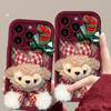 Cadena de Peluche Navideño de la Muñeca Shirley Rose para Funda de Teléfono Apple 16 15Pro Cobertura Completa Resistente a Caídas 14 Lindo 7/8