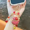 Catón de la Fortuna Bordado Creativo Cadena de Teléfono con Cuentas Llavero Colgante Exquisito Lindo para Bolso Accesorio para Funda de Teléfono Regalo