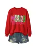 Comercio electrónico transfronterizo de Amazon, sitio europeo, sudadera de moda y divertida para mujer, diseño de copo de nieve de Feliz Navidad, en stock