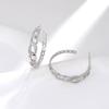 Exquisitos Pendientes Distintivos de Cadena en Forma de C con Micropuntos Pendientes Modernos Elegantes Pendientes Nicho de Alta Gama Aguja de Plata 925 para Mujer