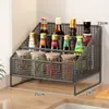Estante de Almacenamiento para Condimentos, Suministros de Cocina, Estante de Almacenamiento para Vasos de Agua, Estante de Almacenamiento Multifuncional con Compartimentos para Condimentos para Escritorio del Hogar
