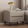 Mesa de noche de madera maciza con chapa de madera, lujo ligero, mesita de noche, mueble de noche, simple, para el hogar, de alta gama, moderno, almacenamiento para dormitorio, pequeño nuevo