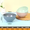 Tigela Redonda de Melamina Cor Macaron Tigela de Plástico Conjunto de Pratos para Estudante Tigela de Arroz Doméstica Tigela para Macarrão Instantâneo Tigela Criativa para Macarrão Utensílios de Mesa