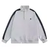 Sudadera casual retro estilo americano con retazos y cuello alto para hombre, chaqueta pullover holgada de cuello alto para otoño e invierno, top para estudiante y pareja