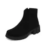 Novas Botas Martin Curtas de Veludo Fosco Salto Médio Salto Bloco Botas Femininas Botas Casuais 33-43 Botas de Comércio Exterior da Amazon