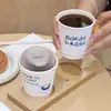 Papel Táctil Taza de Café de Gama Alta Taza de Café Desechable con Tapa Especial Comercial Taza de Papel para Bebidas Calientes Logo Personalizado