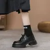 Mocasines de Plataforma para Mujer 2026 Otoño Nuevo Estilo Suela Gruesa Con Cordones Aumento de Altura Estilo Académico JK Estilo Británico Zapatos Pequeños de Cuero para Mujer Zapatos Individuales