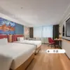 Mobiliario Hotel Kangbo Habitación Estándar Juego Completo Apartamento Cama Doble Diseño Renovación Cadena Hotelera Mesita de Noche de Hotel Instalación