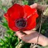 Estaca de Metal para Jardín con Flor Creativa Nueva Hecha a Mano Alimentador de Agua para Flores y Pájaros