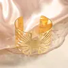 Pulsera de Metal con Patrón de Flores Abierta de Alta Venta Transfronteriza Pulsera de Lujo Ligero con Sensación de Alta Gama Joyería de Mano de Personalidad a la Moda para Mujeres Personalizada