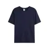 Camiseta de manga corta en stock para hombre, verano, color liso, holgada, manga media, algodón, cuello redondo, top simple, camiseta base, ropa para hombre