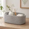Cesta de Almacenamiento Tejida a Mano con Hilo de Algodón Estilo Nórdico para Artículos del Hogar, Cesta de Lavandería para Dormitorio, Cesta de Almacenamiento para Snacks y Ropa