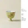 Rinyu Guisong Pintado à Mão Vermelho de Primavera Bambu Cerâmica Hexagonal Xícara Mestra Xícara de Chá Gongfu Pequena Fresca Xícara Pessoal Xícara de Degustação de Chá