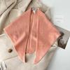 Exportado a Corea del Sur Dongdaemun Bufanda Triangular de Lana Tejida de Color Puro Bufanda Cálida para el Cuello de Otoño e Invierno Chal Pequeño para Mujer