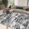 Alfombra de Sala de Estar de Lujo Ligero Estilo Nórdico, Felpudo de Suelo de Dormitorio de Peluche de Gama Alta, Alfombra Abstracta de Imitación Cachemir de Cobertura Total de Área Grande