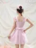 Dos Trajes de Baño Naranja 1177 para Niñas Jóvenes y Estudiantes, Estilo de Una Pieza con Falda, Nuevo Traje de Baño Conservador de Verano para Jugar en el Agua