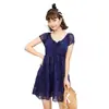 Traje de baño para madres de mediana edad, estilo falda, adelgazante, holgado, traje de baño de una pieza, traje de baño para cubrir la barriga para aguas termales, para mujeres de talla grande