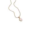 Acero de Titanio Collar Sencillo Corazón Luna Nácar Moda Elegante Cadena Clavícula Lujo Accesible Joyería de Alta Gama para Mujeres Venta al por Mayor