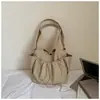 Bolsa Saco Casual Plissada Simples Estilo Coreano 2026 Primavera Nova Bolsa de Mão de Alto Valor para o Trabalho Bolsa de Ombro