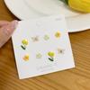 Dulce primavera nuevos aretes de tulipán set para mujer aguja de plata pequeños color gota de aceite temperamento aretes de flor al por mayor