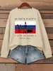 Sudadera con Estampado de Amor de la Ciudad de Moscú para Mujer Cuello Redondo Streetwear de Otoño Conjunto Suelto para Mujer