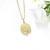 Xuping Estilo Europeu e Americano Liga de Cobre Cor 14K Banhado Geométrico Redondo Pingente de Colar Retrato Joias Personalizadas Simples Atacado