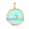M18 L26 K07 Accesorios para joyería DIY colgante de cobre puro colgante pequeño luna triángulo corazón de melocotón redondo marca