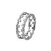 Anillos de Moda Hip-Hop Europeo y Americano, Diseño de Encaje de Doble Capa, Anillos de Moissanita Estilo Tiktok para Hombres y Mujeres