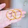 Brincos Mobius Dourados Brilhantes 24K Puzuo de Cor Forte que Preserva a Cor Brincos Grandes Elegantes Aparência Emagrecimento para Rosto Redondo Brincos de Alto Padrão para Mulheres